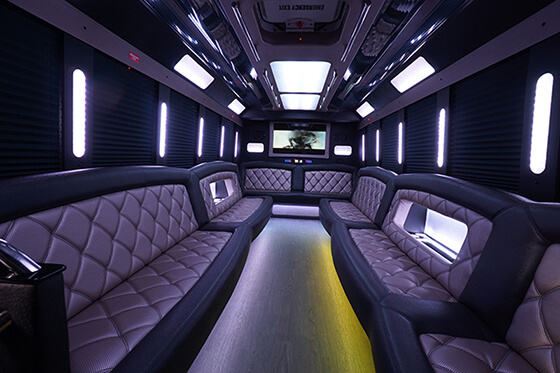 inside limo bus